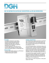 Thumbnail of document Data Sheet - DIN-191 RS-232/RS-485 Converter